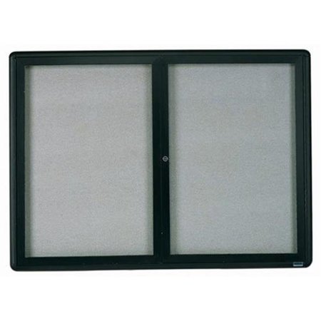 AARCO Aarco Products RAB3648BL Enclosed Bulletin Board with Sleek Radius Design - Graphite RAB3648BL